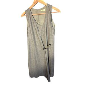 Lola Paris Gray Sleeveless Dress With Gold Buckle Accent Size 36